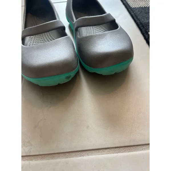 CrocsCrocs, Mary Jane slip on size 10 teal silver gray‎ - Image 2