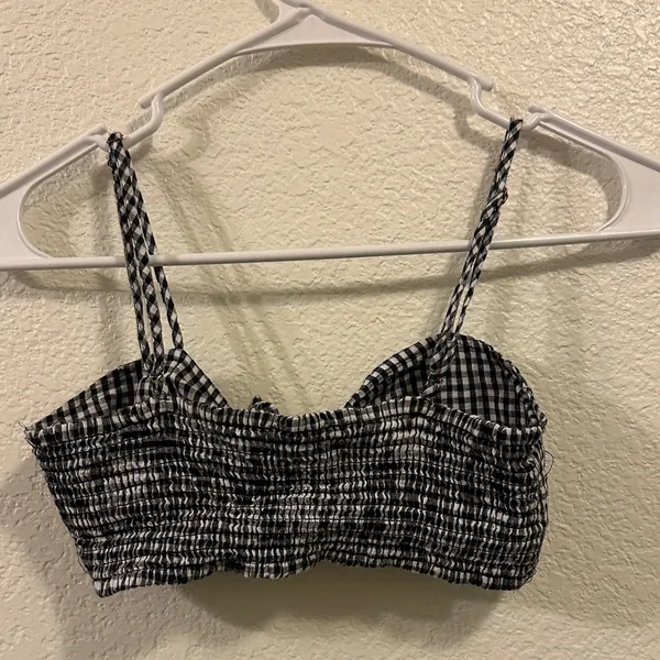 For‎ Love And Lemons Black and White Gingham Crop Top - Image 4