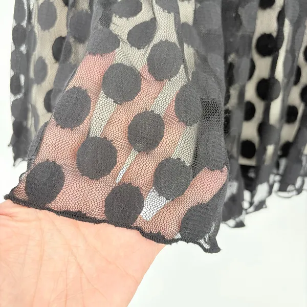 Wet Seal Mesh Y2K Polka Dot Mini Skirt Sz XS Dark Coquette Indie Whimsigoth - Image 2