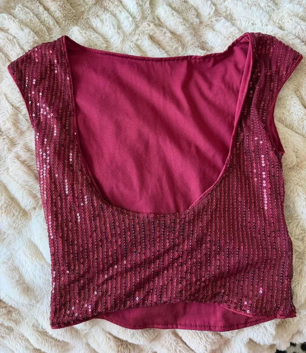 Red Sequin Amazon Top - Image 2