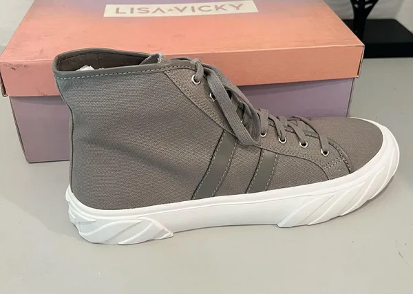 Gray High-Top Sneakers Size 11 by Lisa Vicky - Image 3