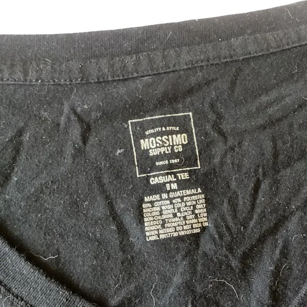 Mossimo Long Sleeve V Neck Tee Black Size M - Image 4