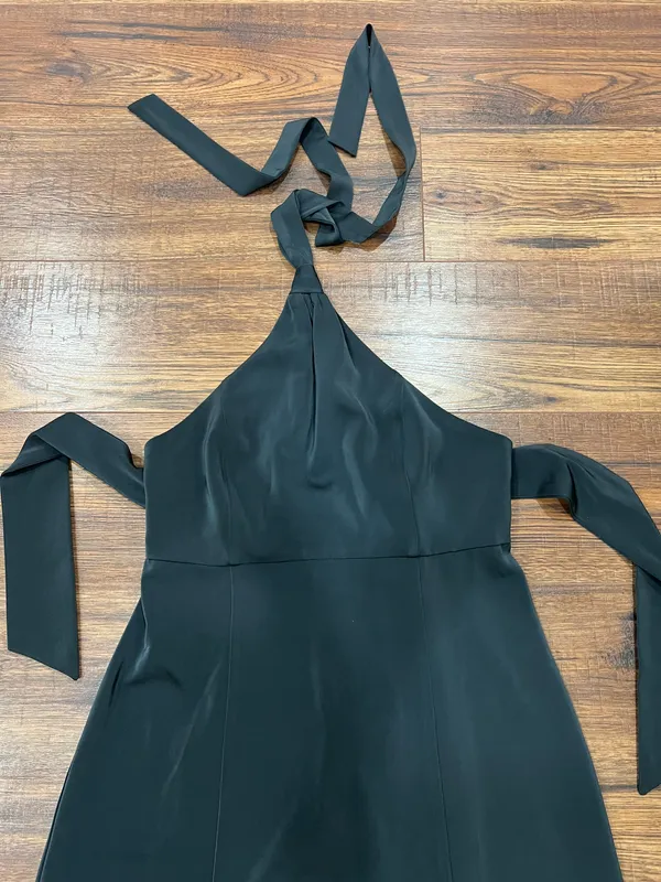 Urban Outfitters Satin Halter Minidress Black Sz S - Image 2