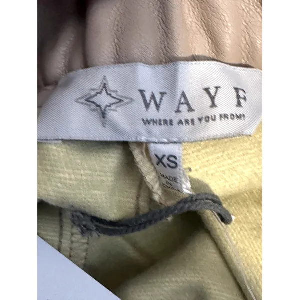 Wayf Faux Leather Pants Beige High Waisted Straight Leg XS NWT Trendy Minimalist - Image 10