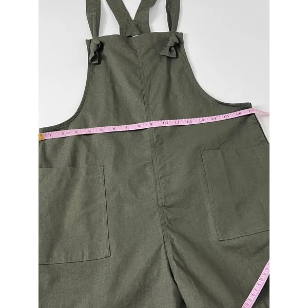 Zenana Army Green Shorts Knotted Overalls Romper Size Small - Image 4