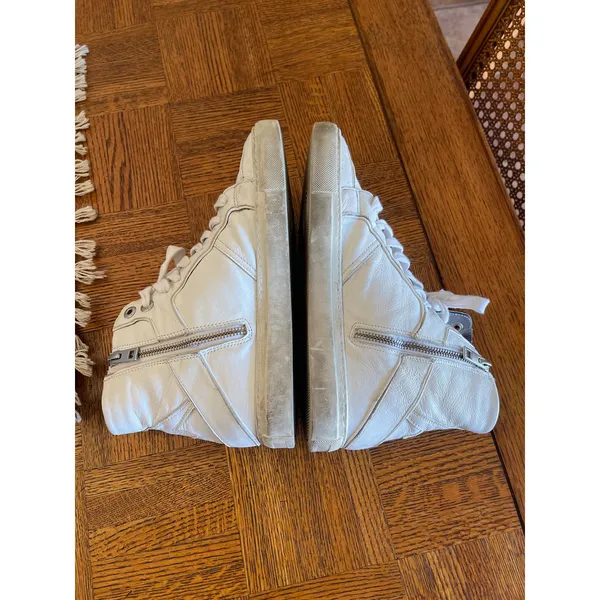 Zadig & Voltaire Women's White Flash Leather High-Top Sneaker Shoes size 39 - Image 4