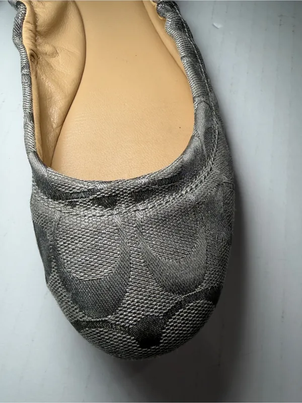 Coach Metallic Silver Signature Ballet Flats - Women's Slip-Ons - Image 2