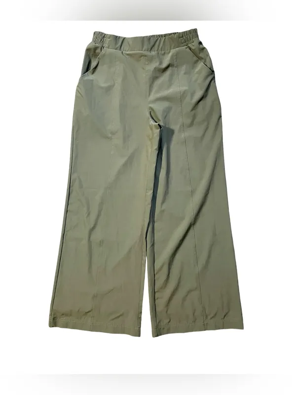 Fabletics Downtown Wide Leg Utility Olive Green Pants - Image 3
