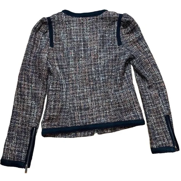 Free People Jacket Tweed‎ Full Zip Multi-Color Wool Blend Size 4 - Image 3