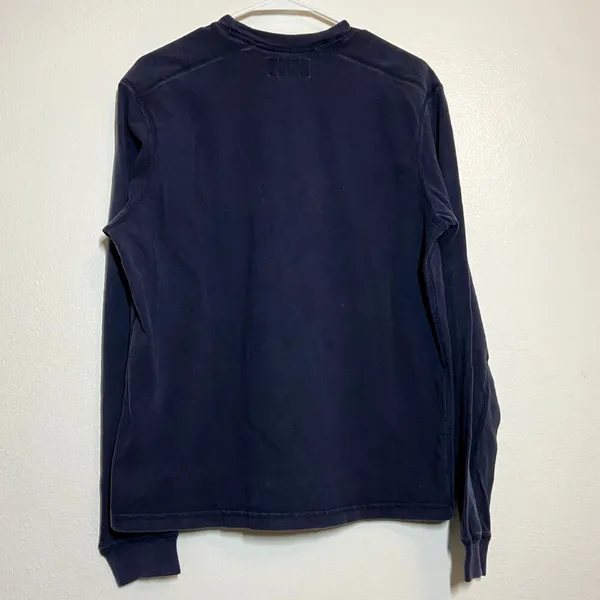 Abercrombie & Fitch Varsity Sweatshirt 100% Cotton Crew Neck Embroidered Navy L - Image 4