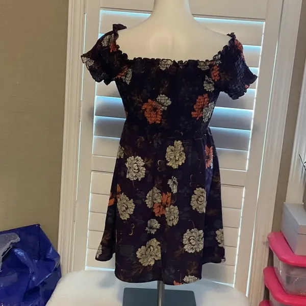 Timing Floral Mini Dress - Purple and Orange - Image 4