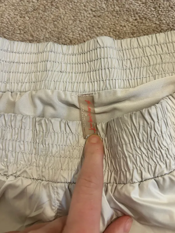 Free People Movement white shorts w/pink stitching - Image 3