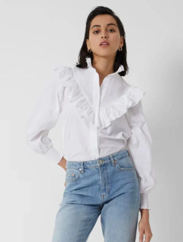 NWT French Connection Organic Cotton Rhodes Poplin Smock Top Blouse - Image 5