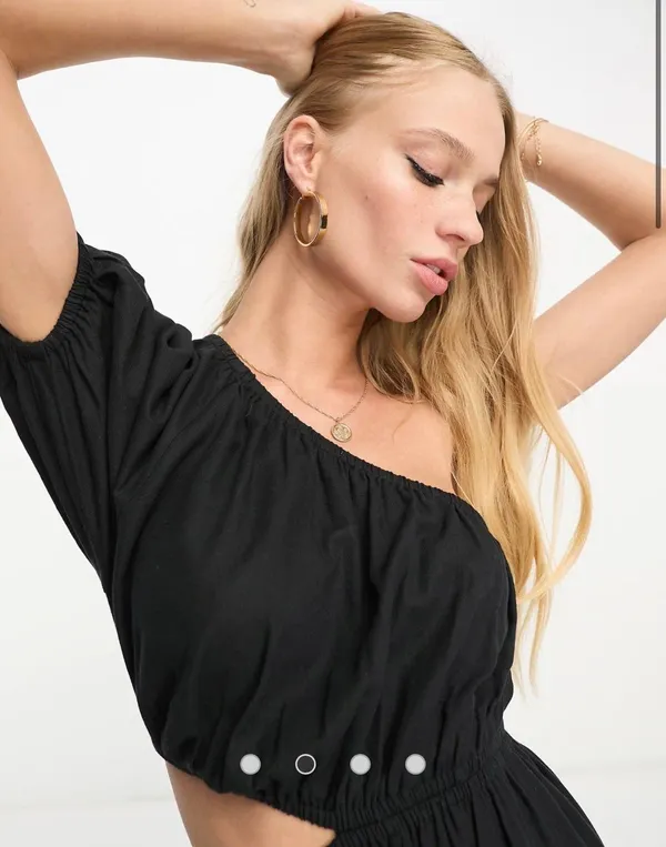 ASOS Linen One Shoulder Midi Dress - Image 2
