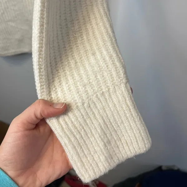 Madewell Mercer Ivory Thick Knit Wool Blend Turtleneck Sweater Sz S - Image 11