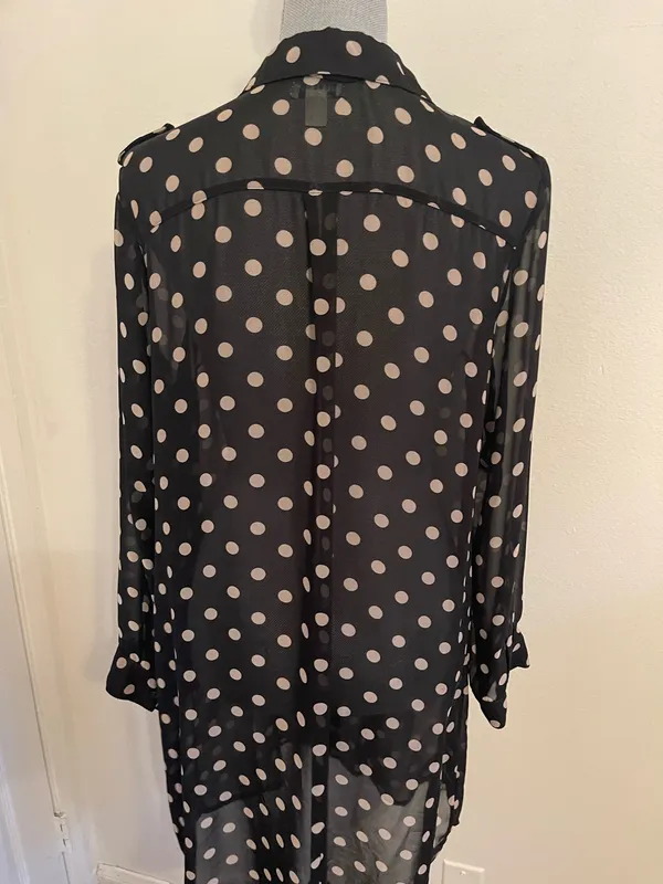 Old Navy Black Polka Dot Dress. Size L - Image 3