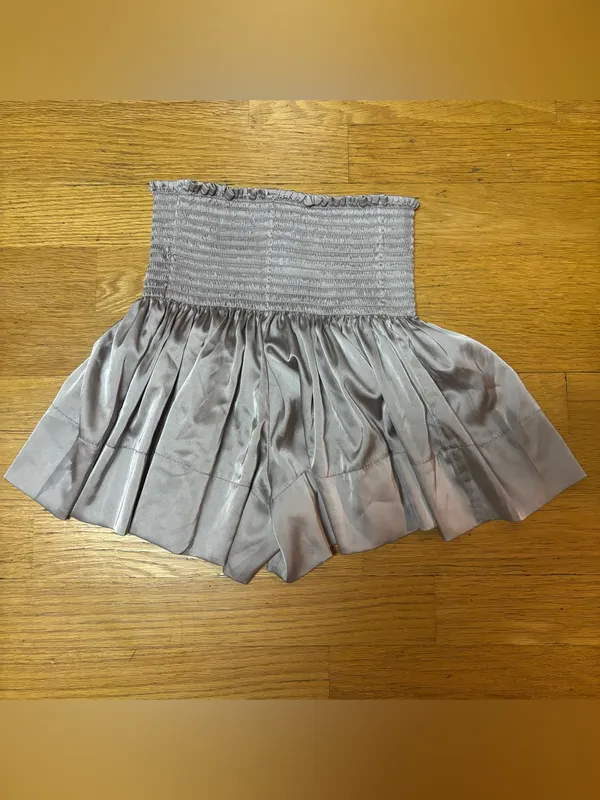 NEW Natural Life Satin Boho Resortwear Beach Vacation Smocked Waist Shorts XS - Image 3
