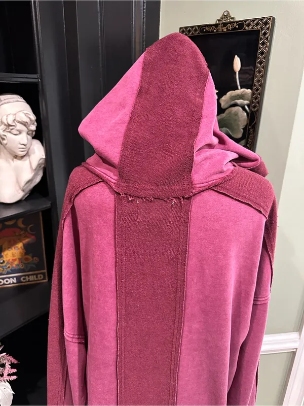 Oli & Hali Washed Pink Hooded Sweatshirt Tunic Dress – Size Large - Image 9
