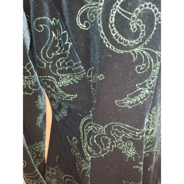 R&M Richards Womens Size 6 Petite Velvet Suit Jacket Deep Teal Green Embellished - Image 6