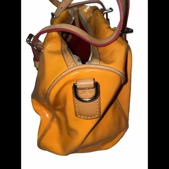 Dooney & Bourke Mustard Shoulder Bag‎ Patent Leather 12x9x3.5” - Image 3