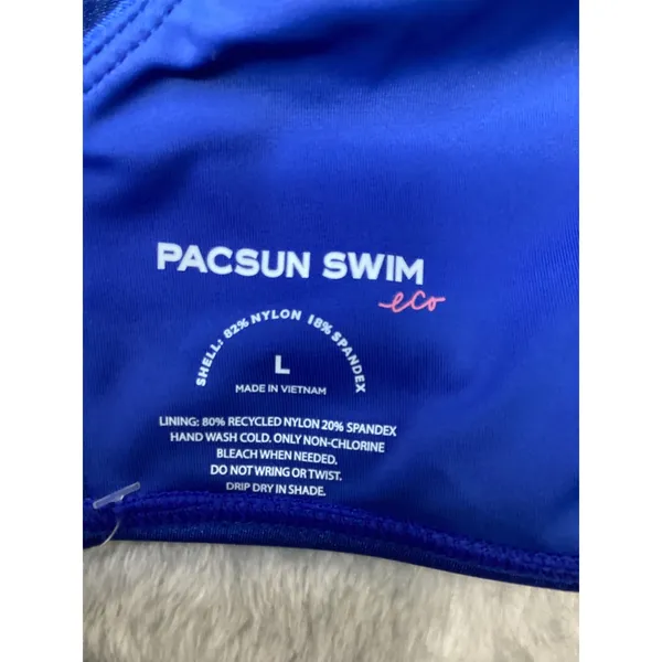 PacSun Swim Eco Royal Blue Notched Wired Scoop Bikini‎ Top Large NWT 0715-040 - Image 4