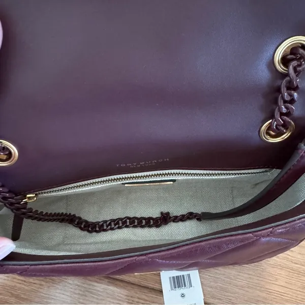 Tory Burch Willa Soft Quilt Small Leather Shoulder Bag Claret 139283 - Image 8