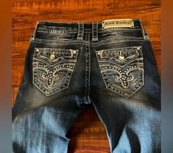Rock Revival Bliss Dark Indigo Bootcut Jeans are a size 27. - Image 12