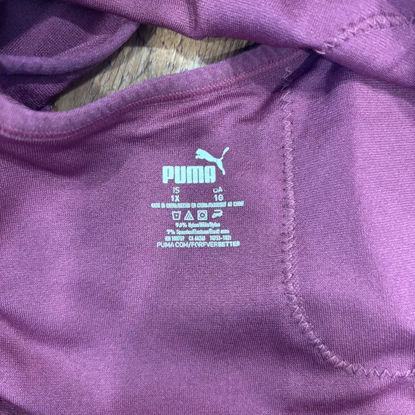 Puma Womens Size 1X Ruched Purple Sports Bra Padded Athletic Running Gym Workout - Image 5