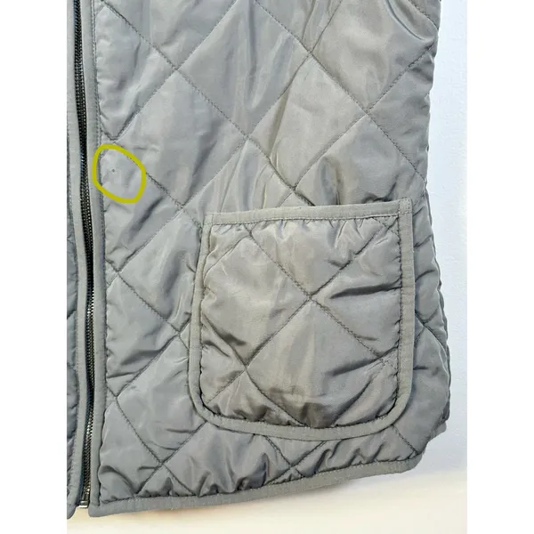 Market & Spruce‎ Grey Quilted Zip Up Vest Mock Neck WECSH004 Womens XL - Image 6