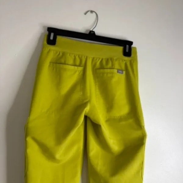 FIGS Women’s Technical Collection XXS Jogger Scrub Pants Chartreuse Green Pink - Image 7