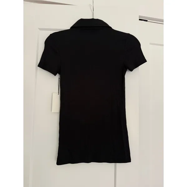 $124 New Splits59 Talia Ribbed Polo - Black - Small - Image 9