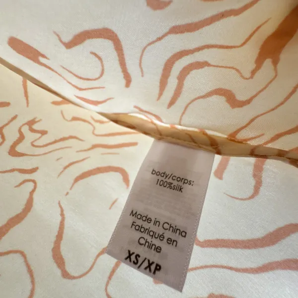 Eberjey Inez Silk Pajama Set XS NWT Ivory Blush Print Boxer Shorts Sleep Set - Image 8