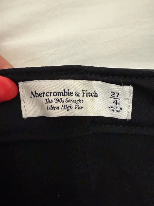 Abercrombie Leather 90s straight High-Rise Pants - Image 3