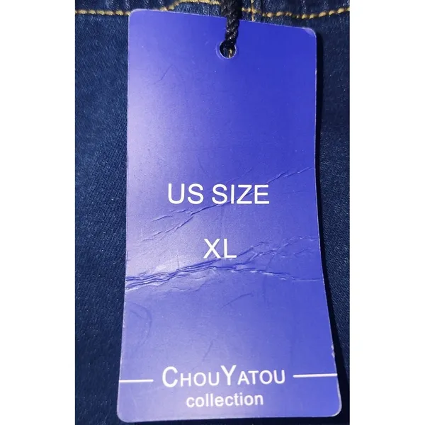 CHIC YATON Denim Skirt Dark Wash Stretch Casual‎ Classic XL - Image 4