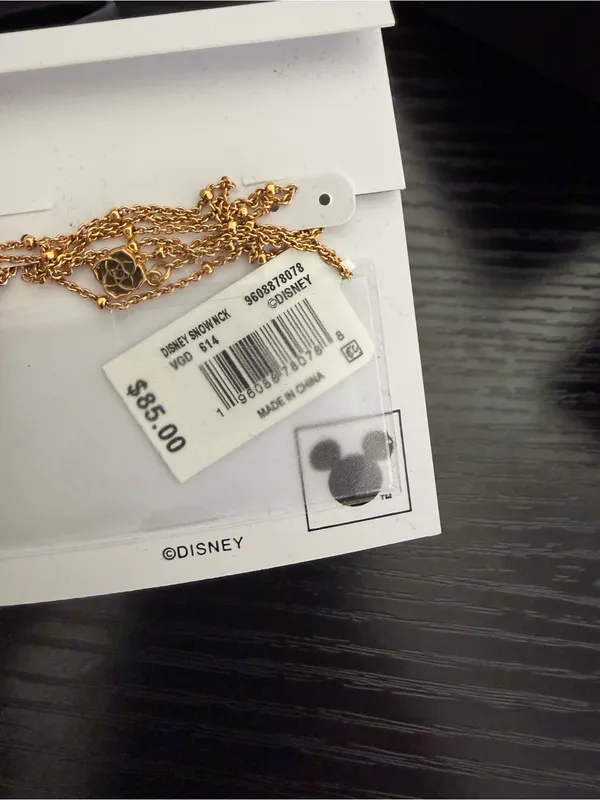 Disney Kendra Scott Gold Necklace with Red Apple Charm - Image 3