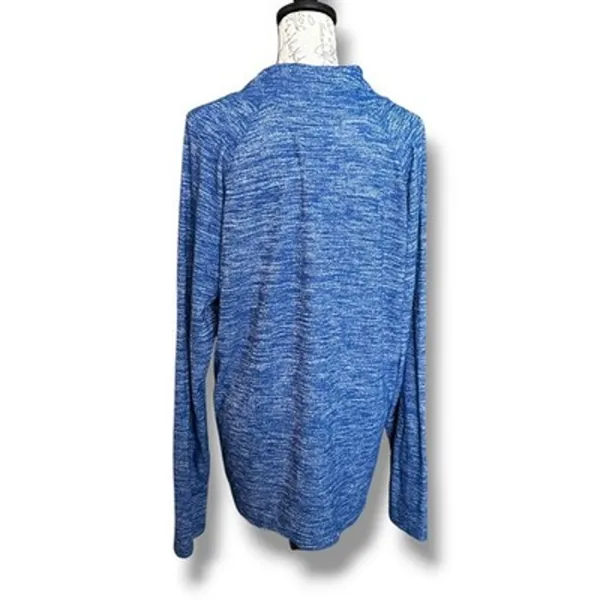 NFL Team Apparel NY Giants Women's Blue Marled Half Zip Lightweight Logo Top XL - Image 3