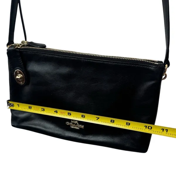 Coach "Crosby" Double Zipper Leather Purse Black Capsule‎ Luxury Old Money Chic - Image 10