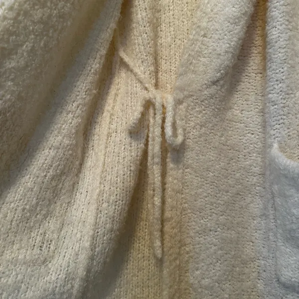 Vintage Victoria’s Secret Robe Mid Length Ivory Wool Blend Y2K Spa Loungewear - Image 4