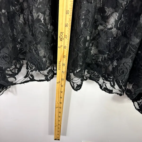 Shannon Ford New York S Black Lace Sheer Bell Sleeve Top Whimsigoth Fairy Grunge - Image 5