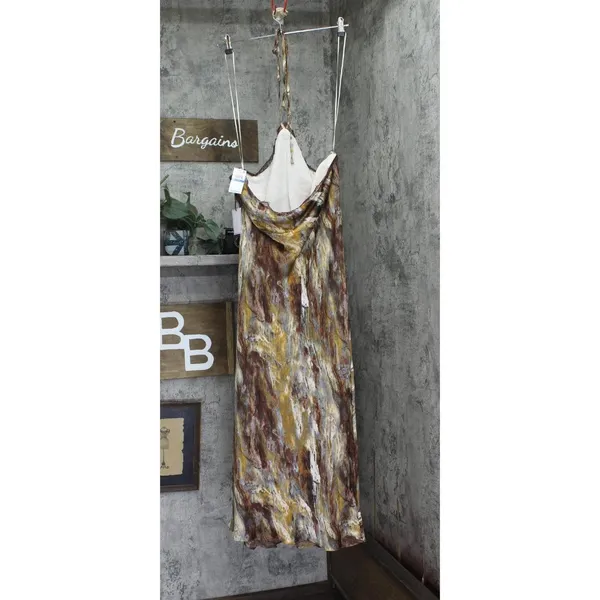 1. STATE Womens Printed Lace-Trim Halter Dress DS93253731Z Rust Brown Multi XL - Image 2