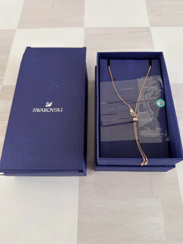 swarovski rose gold plated heart crystal necklace choker - Image 5