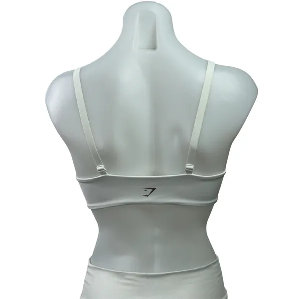 Gymshark Elevate White Twist Front Workout Activewear Bra Bralette Crop Top Sz S - Image 3
