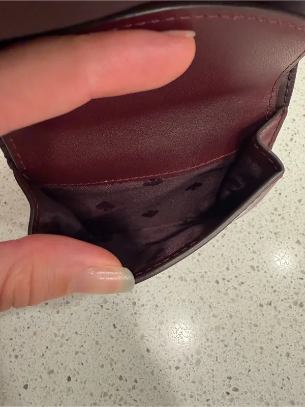 Kate Spade New York Nadine Bifold Wallet Merlot Maroon Leather Classic EUC - Image 5