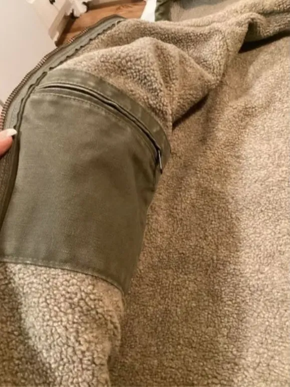 Carhartt Womens Sierra Jacket Sz M Sherpa Lining Olive Moss Vintage - Image 7