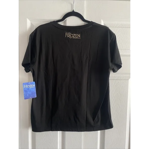 Disney‎ Frozen Broadway Ice Queen Graphic Tee Womens Size S Black Rhinestone NEW - Image 5