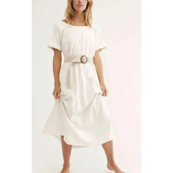 Free People Boho Bohemian Sexy Tie Back Open Back Maxi Dress Cream Size XS - Image 3