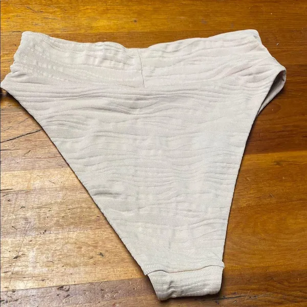 Aerie Ribbed Cheeky Bikini Bottom in Tan - Image 3