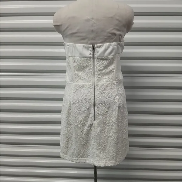 Princess Polly Brea Strapless Mini Dress Size 12 White Embroidered Lace Party - Image 6