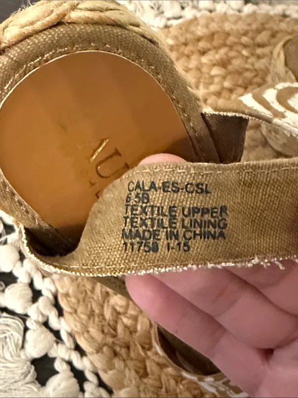 Lauren‎ Ralph Lauren Tan White Batik Print Espadrille Wedge Sandals Size 6.5 - Image 12