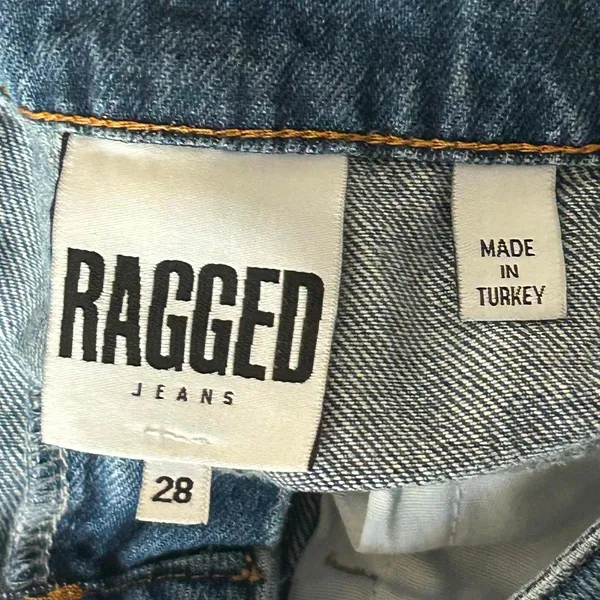 Ragged Jeans Size 28 Colorblock Straight Leg Frayed Denim - Image 5